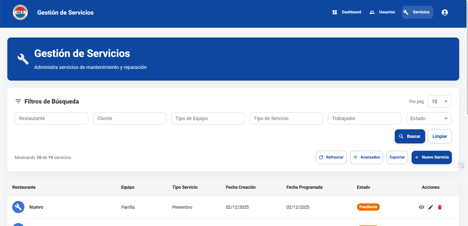 Gestión de Órdenes